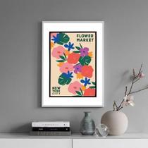 Quadro Poster Flower Market - New York City 45X34Cm - Vidro
