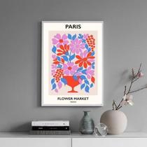 Quadro Poster Flower Market - Paris 45X34Cm - Com Vidro