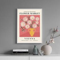 Quadro Poster Flower Market - Vienna 45X34Cm - Com Vidro