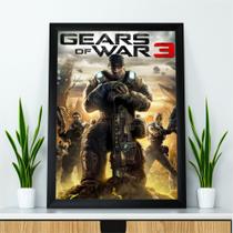 Quadro Poster Gears of War 3 Moldura e Vidro 30x40cm - LAYKE - Decoração Criativa