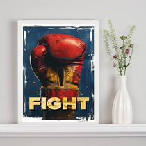 Quadro Poster Luva De Boxe - Fight 24x18cm - com vidro
