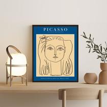 Quadro Poster Picasso Minimalista AzulMulher 45x34cm - com vidro Quadro Poster Picasso Minimalista AzulMulher 45x34cm - com vidro