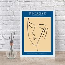 Quadro Poster Picasso MinimalistaAzul 33x24cm - com vidro