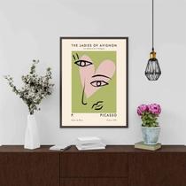 Quadro Poster Picasso Verde - Coração 45X34Cm - Com Vidro