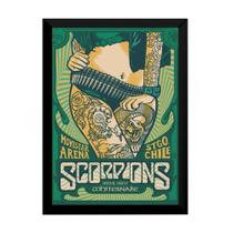 Quadro Poster Rock Arte Retro Scorpions Moldurado 42x29cm Quadro Poster Rock Arte Retro Scorpions Moldurado 42x29cm