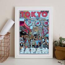 Quadro Poster Tokyo - Japão 24X18Cm - Com Vidro