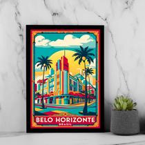 Quadro Poster Vintage Cidade De Belo Horizonte 33x24cm Quadro Poster Vintage Cidade De Belo Horizonte 33x24cm