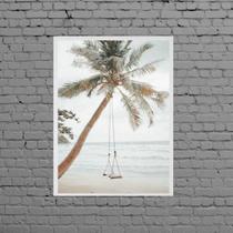 Quadro Praia Coqueiro Balanço 24x18cm