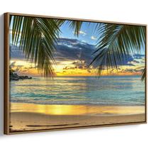 Quadro Praia da Serenidade de Amanhecer Dourado