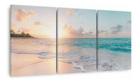 Quadro Praia Mar Paisagem Do Entardecer Grande Sala Recepção