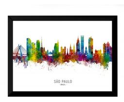 Quadro Predios E Pontes Paulista Decoração Cult 42x29cm