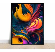 Quadro Premium Sala Abstrato Colorido Decorativo A3 45x33cm