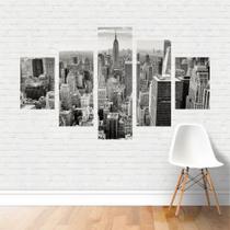 Quadro Preto Branco Cidade Grande Prédios Arranhacéu Canvas