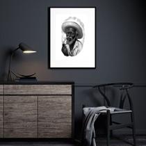 Quadro Preto Velho - Desenho Preto E Branco - 60x48cm Quadro Preto Velho - Desenho Preto E Branco - 60x48cm