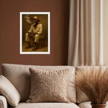 Quadro Preto Velho vô Benedito 45x34cm - com vidro Quadro Preto Velho vô Benedito 45x34cm - com vidro