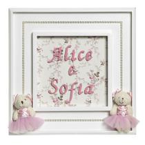 Quadro Princesa Gemêas Quarto Bebê Infantil Menina