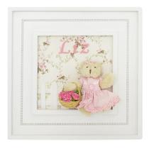 Quadro Princesa Pérolas Ursa Cestinha De Flores Quarto Bebê Infantil Quadro Princesa Pérolas Ursa Cestinha De Flores Quarto Bebê Infantil