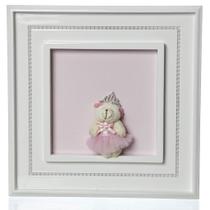 Quadro Princesa Pérolas Ursa Mini Bailarina Quarto Bebê Infantil Menina