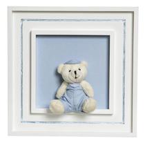 Quadro Príncipe Com Urso Boné Quarto Bebê Infantil Menino