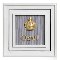 Quadro Príncipe Corôa Dourada Com Nome Quarto Bebê Infantil Menino Quadro Príncipe Corôa Dourada Com Nome Quarto Bebê Infantil Menino