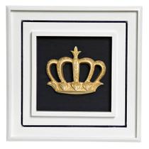 Quadro Príncipe Corôa G Dourada Quarto Bebê Infantil Menino Quadro Príncipe Corôa G Dourada Quarto Bebê Infantil Menino