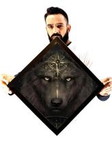 Quadro Prisma Arquetipo Do Lobo Atria Força E Coragem 46cm