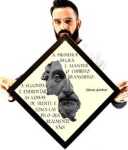 Quadro Prisma Frase Estoica De Marcus Aurelius 2 Regras 46cm
