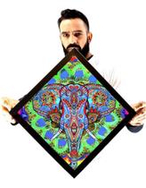 Quadro Prisma Mandala Para Atrair Prosperidade Ganesha 46cm