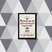 Quadro Procura-se Relacionamento Engraçado 45x34cm - com vidro