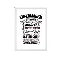 Quadro Profissão Enfermagem Por Amor 24X18 Com Vidro - Preta Quadro Profissão Enfermagem Por Amor 24X18 Com Vidro - Preta