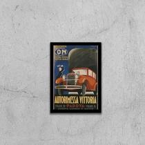 Quadro Propaganda Carro Antigo Vermelho 33X24 Moldura Preta