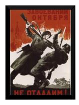 Quadro Propaganda Guerra Revolução Russa Cartaz Moldurado