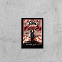 Quadro Propaganda Harley Davidson 45X34Cm Com Vidro Preta