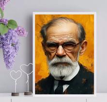 Quadro Psicologia Arte Freud 33x24cm - com vidro