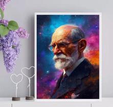 Quadro Psicologia Arte Freud - Galáxia 45X34Cm - Com Vidro