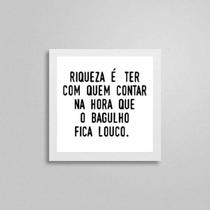 Quadro Quadrado A Verdadeira Riqueza 20X20Cm