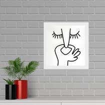 Quadro Quadrado Banheiro Minimalista - 33x33cm - com vidro