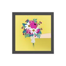 Quadro Quadrado Bouquet De Flores 20x20cm - Quadros On-line Quadro Quadrado Bouquet De Flores 20x20cm - Quadros On-line