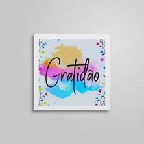 Quadro Quadrado Colorido Gratidão 20X20Cm