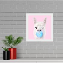 Quadro Quadrado Lhama Chiclete - 33x33cm