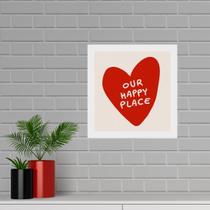 Quadro Quadrado Our Happy Place - 33x33cm - com vidro Quadro Quadrado Our Happy Place - 33x33cm - com vidro