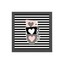 Quadro Quadrado Xícaras De Café 20x20cm