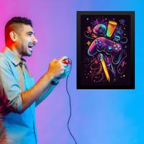 Quadro Quarto Adolescente Gamer 33x24cm - com vidro