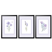 Quadro Quarto Infantil Flores Borboleta Lavanda Aquarela