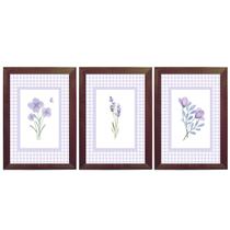 Quadro Quarto Infantil Flores Borboleta Lavanda Aquarela