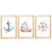 Quadro Quarto Infantil Marinheiro Náutico Barco Aquarela Quadro Quarto Infantil Marinheiro Náutico Barco Aquarela