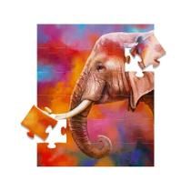 Quadro Quebra Cabeca Elefante Qqcp3016 24pcs 74x90cm Litoarte