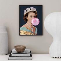 Quadro Queen Elizabeth With Bubblegum 24X18Cm - Com Vidro