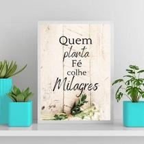 Quadro Quem Planta Fé Colhe Milagres 33X24Cm Com Vidro Preta Quadro Quem Planta Fé Colhe Milagres 33X24Cm Com Vidro Preta