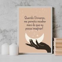Quadro Querido Universo Me Permito 33X24Cm - Vidro Preta Quadro Querido Universo Me Permito 33X24Cm - Vidro Preta